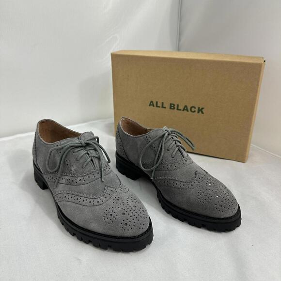 ALL BLACK Lugg Buck Grey Suede Oxfords (39) - Picture 1 of 5